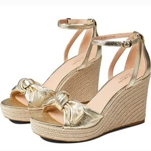Kate Spade Gold Espadrille Platform Sandals